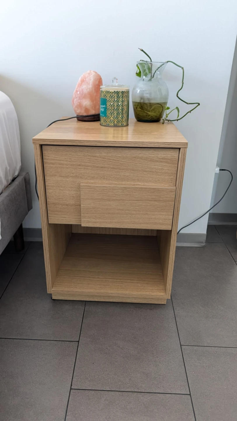 Juego Mesas de Noche de Madera Clara con Cajón — miniatura 2